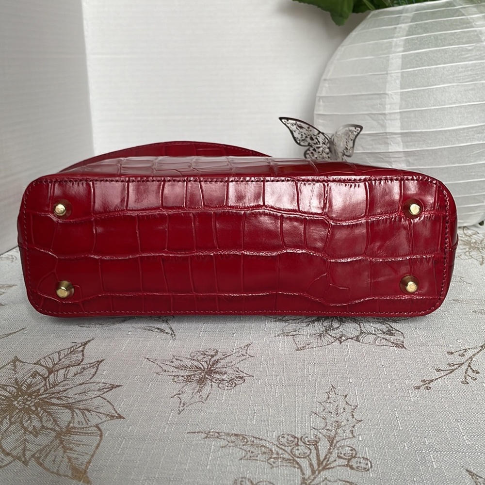Valentina Dark Red Handmade Italian Leather Shoulder Bag - Picture 4 of 8